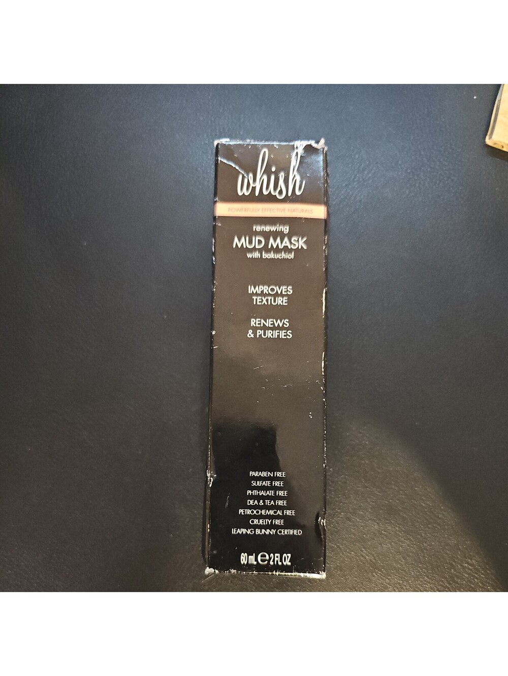 Whish Renewing Mud Mask with Bakuchiol Full Size Rose Hip Oil 2 oz damaged box